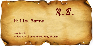 Milis Barna névjegykártya
