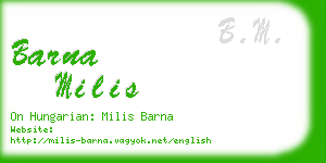 barna milis business card
